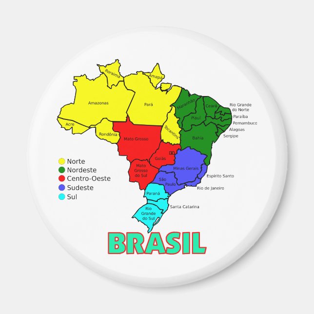 Brasilien. Farbbereiche Magnet (Vorne)
