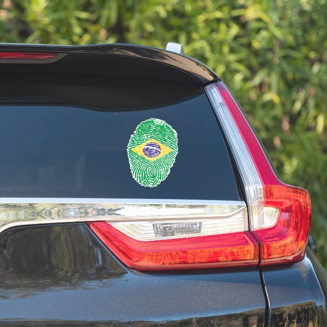 Brasilien Fingerabdruck-Flag Aufkleber (Auto Seite)