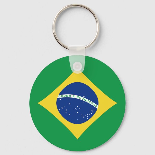 Brasilien Fisheye Flag Schlüsselanhänger (Vorderseite)