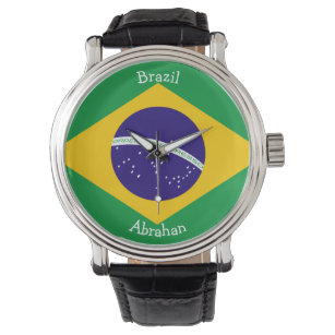 Brasilien-Flag-Grafik Armbanduhr