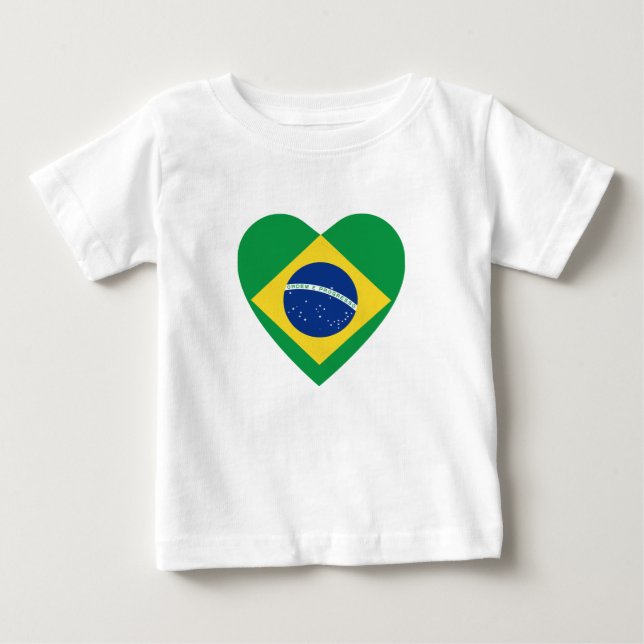 Brasilien Flag Herz T - Shirt (Vorderseite)