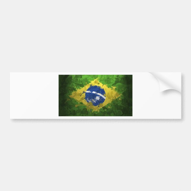 Brasilien-Flagge Autoaufkleber (Vorne)