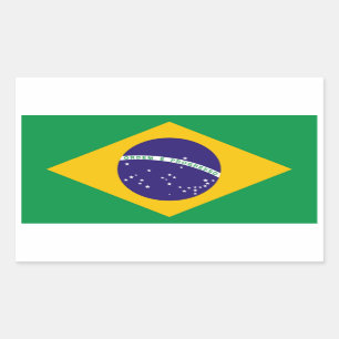 Brasilien: Flagge Brasiliens Rechteckiger Aufkleber