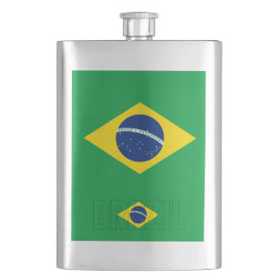 Brasilien Flagge Elegant Patriotic Flachmann