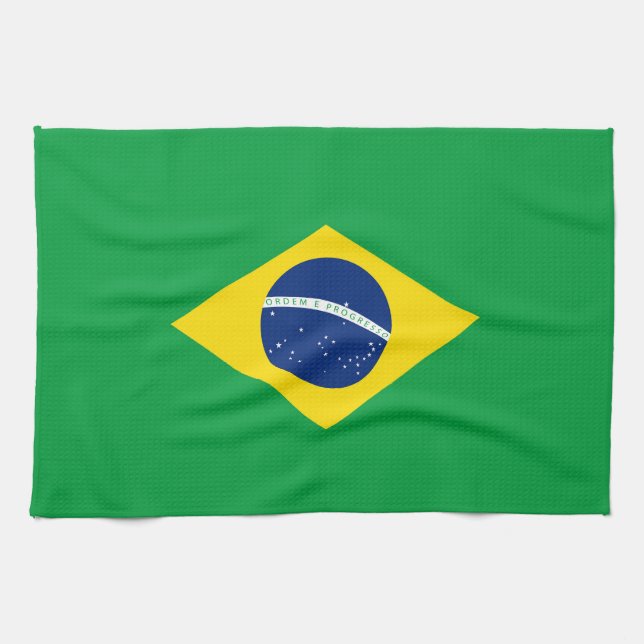 Brasilien-Flagge Geschirrtuch (Horizontal)