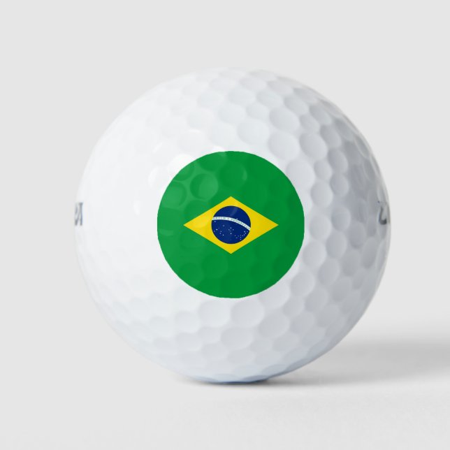 Brasilien-Flagge Golfball (Vorderseite)