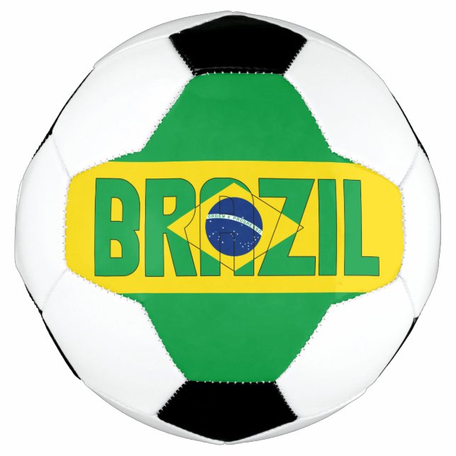 Brasilien Flagge Green Yellow Blue Patriotic  Fußball (Vorderseite)