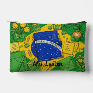 Brasilien-Flagge Inspirierte Papeterie-Illustratio Zubehörtasche