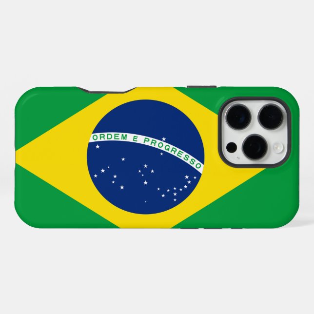 Brasilien-Flagge iPhone 16 Pro Max Hülle (Rückseite (Horizontal))