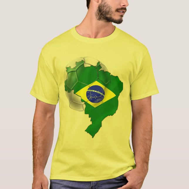 Brasilien-Flagge Karte der T-Shirt (Vorderseite)
