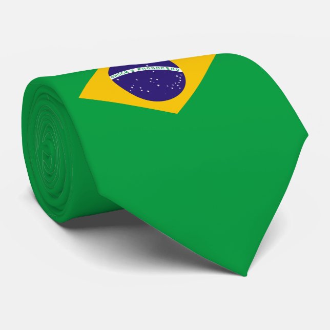Brasilien-Flagge Krawatte (Gerollt)