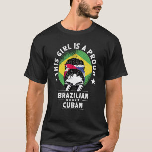 Brasilien-Flagge Kuba Erwachsene Frauen Mädchen Bü T-Shirt