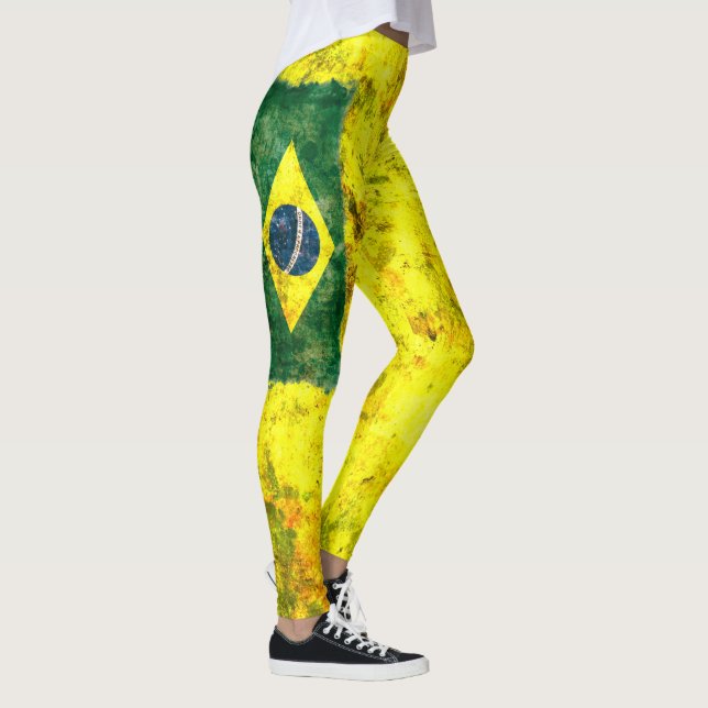 Brasilien-Flagge Leggings (Rechts)