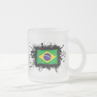 Brasilien-Flagge Mattglastasse