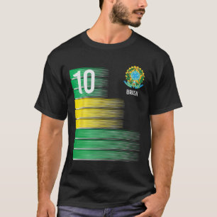 Brasilien Flagge Nummer 10 Brasilien Fußball Männe T-Shirt