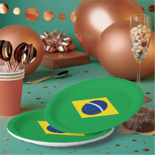 Brasilien-Flagge Pappteller