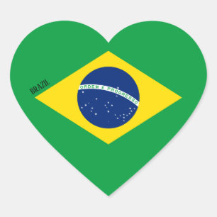 Brasilien Flagge Patriotic Herz-Aufkleber