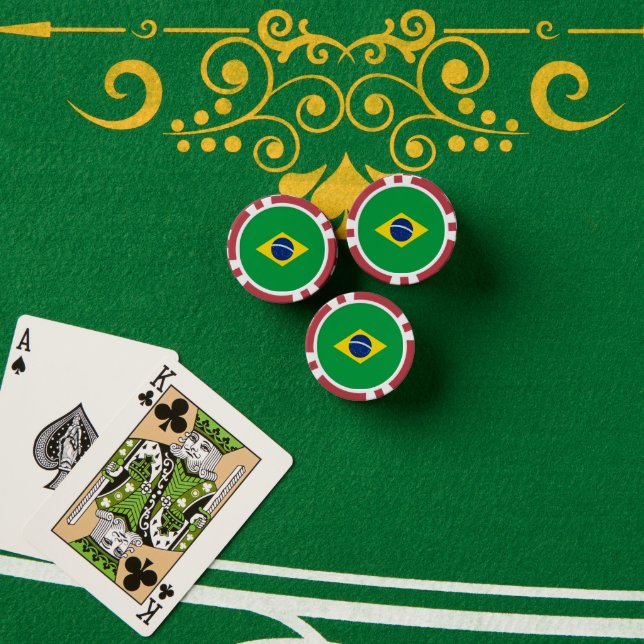 Brasilien-Flagge Pokerchips (Pokertisch (Stapel))