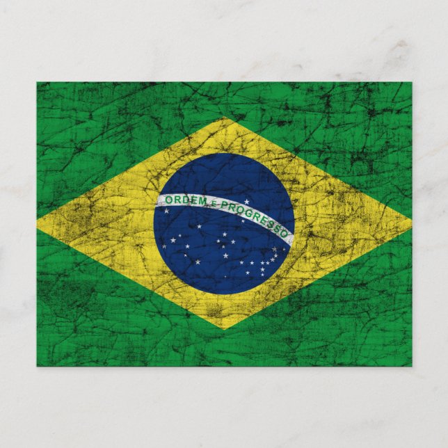 Brasilien-Flagge Postkarte (Vorderseite)