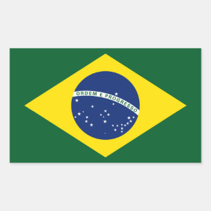 Brasilien-Flagge Rechteckiger Aufkleber