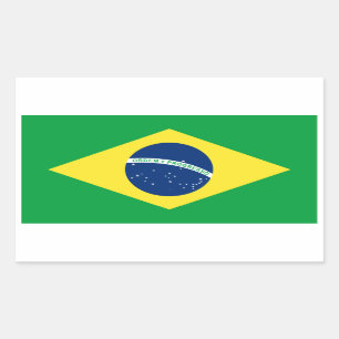 Brasilien-Flagge Rechteckiger Aufkleber