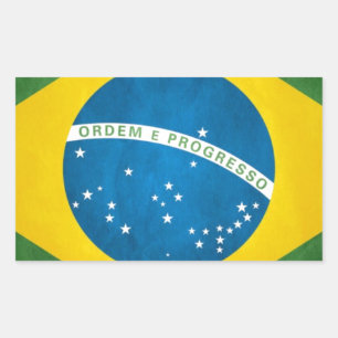 Brasilien-Flagge Rechteckiger Aufkleber