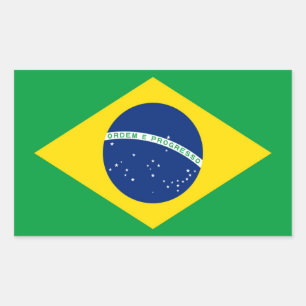 Brasilien-Flagge Rechteckiger Aufkleber