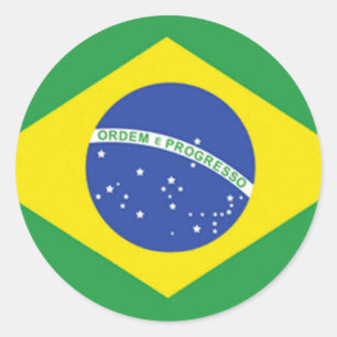Brasilien-Flagge Runder Aufkleber