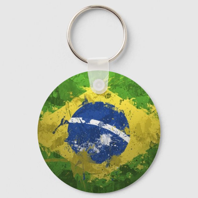 Brasilien-Flagge- Schlüsselanhänger (Vorderseite)