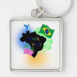 Brasilien-Flagge-Schlüsselanhänger – Stylisch & Re Schlüsselanhänger