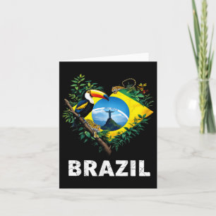 Brasilien Flagge Toucan Jungle Herz Karte
