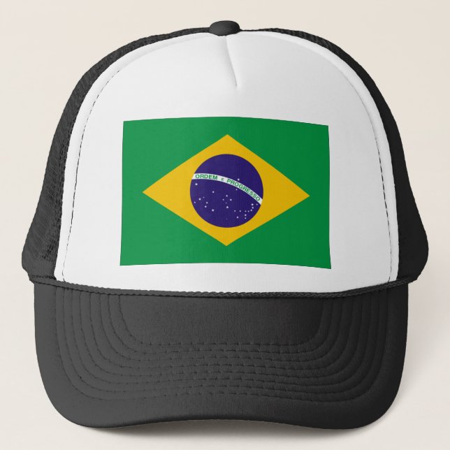 Brasilien-Flagge Truckerkappe (Vorderseite)