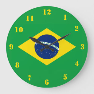 Brasilien-Flagge Weltmeisterschaft 2026 Fußball Br Große Wanduhr