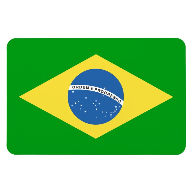 Brasilien-Flaggen-Design Magnet (Horizontal)