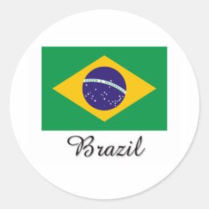 Brasilien-Flaggen-Design Runder Aufkleber