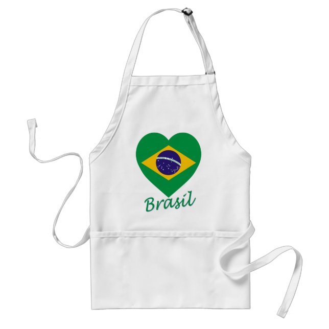 Brasilien-Flaggen-Herz Schürze (Vorne)