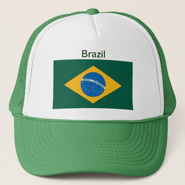 Brasilien-Flaggen-Hut Truckerkappe (Vorderseite)