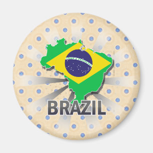 Brasilien-Flaggen-Karte 2,0 Magnet