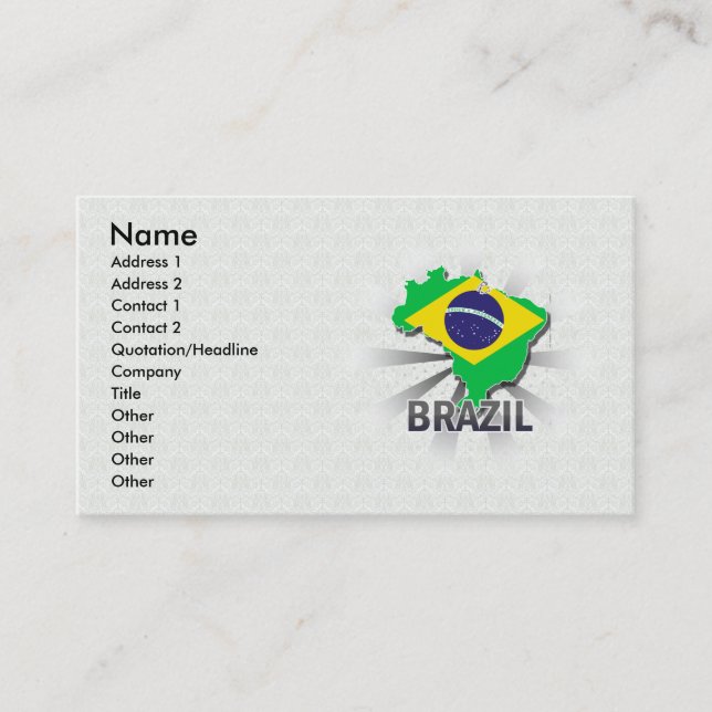 Brasilien-Flaggen-Karte 2,0 Visitenkarte (Vorderseite)