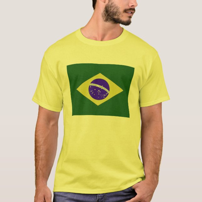 Brasilien-Flaggen-Mann-gelber T - Shirt (Vorderseite)