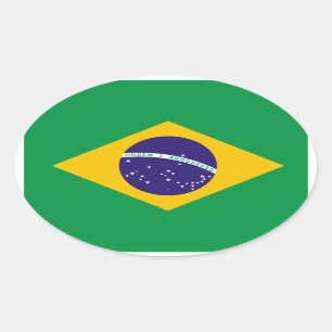 Brasilien-Flaggen-Oval-Aufkleber Ovaler Aufkleber