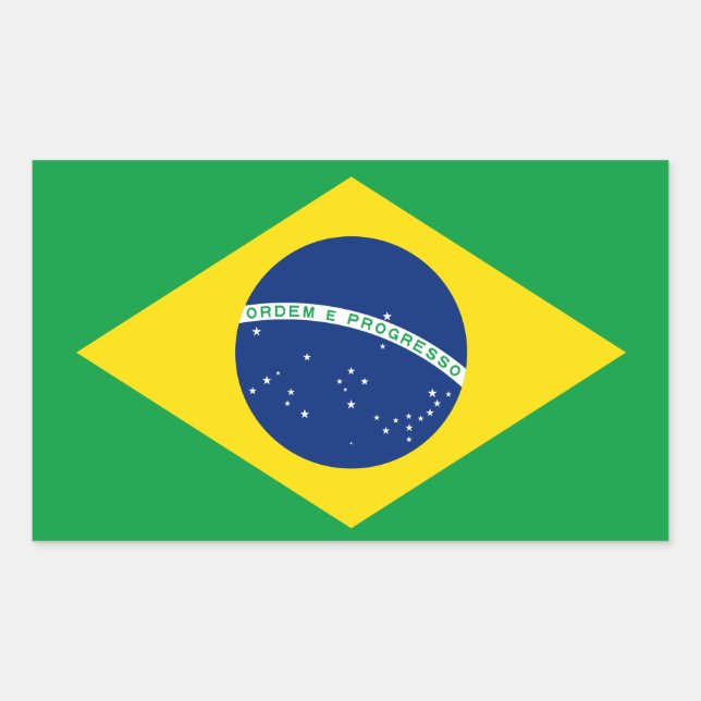 Brasilien* Flaggenaufkleber Rechteckiger Aufkleber (Vorderseite)