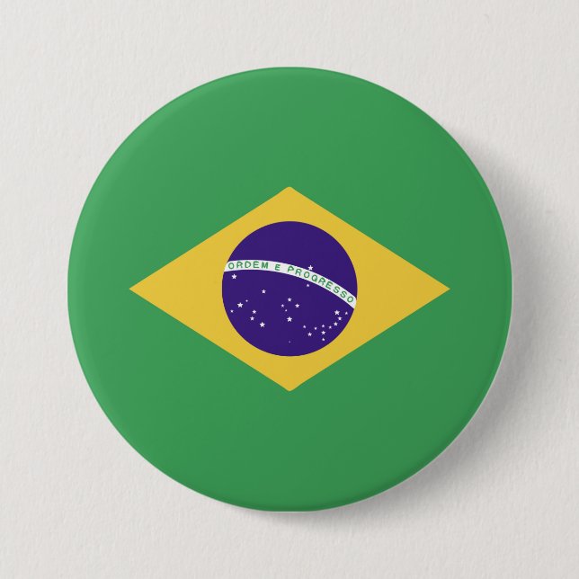 Brasilien-Flaggenemblem Button (Vorderseite)