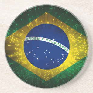 Brasilien Flaggenfeuer Sandstein Untersetzer