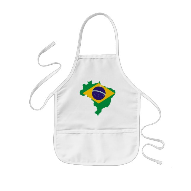 Brasilien-Flaggenkarte Kinderschürze (Vorne)