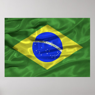 Brasilien-Flaggenplakat Poster
