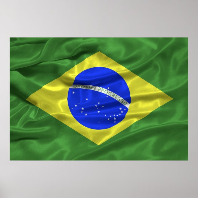 Brasilien-Flaggenplakat Poster (Vorne)