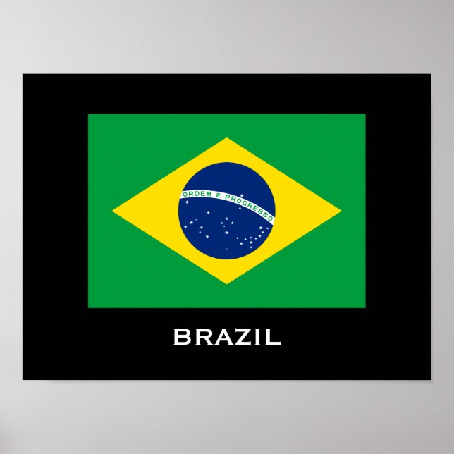 Brasilien-Flaggenplakat Poster (Vorne)