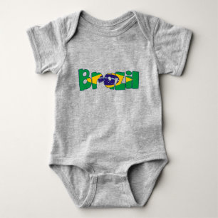 Brasilien-Flaggentext Baby Strampler