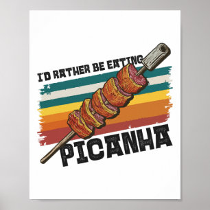 Brasilien Food Lover Design Steak Grillen Cuisine Poster